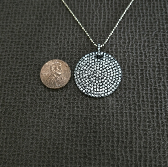 Mary Louise Designs Pave Disc💿 Pendant Necklace - Picture 4 of 15